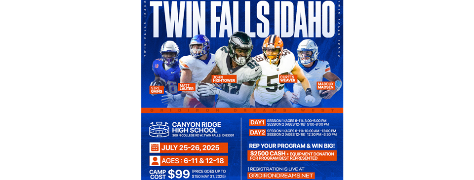 25% OFF for upcoming Gridiron Dreams Football Camp